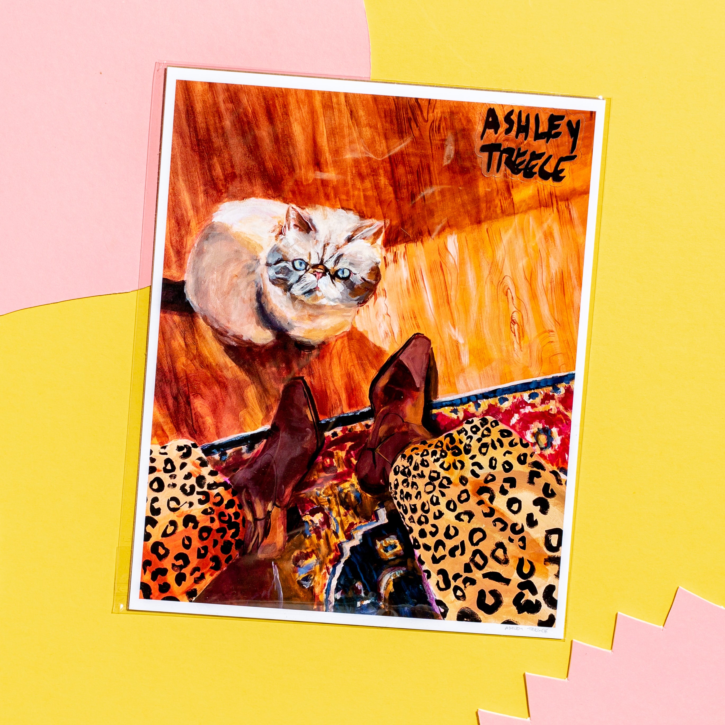 Ashley Treece - Cat on a Hard Wood Floor Print