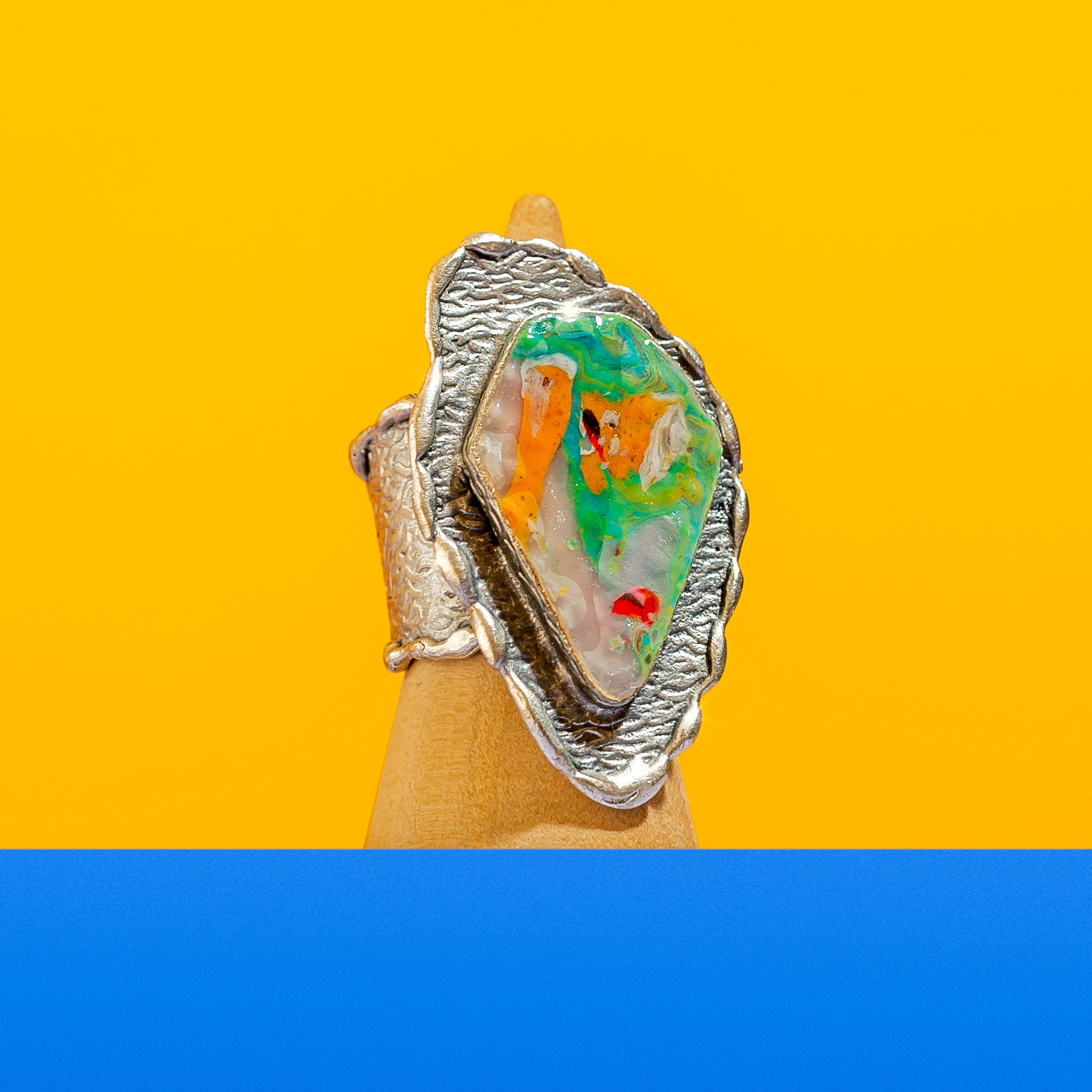 BOHEMIAN SODALITE - Large Abstract Ring