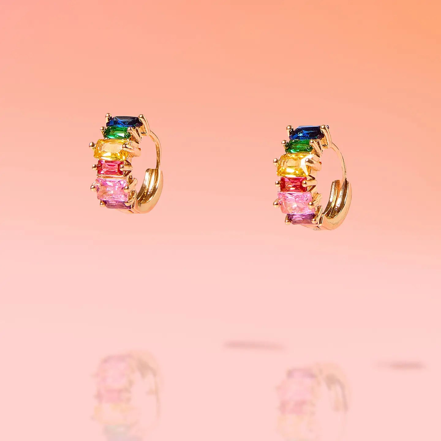 Tribe + Temple - Rainbow 18k Gold Plated Hoop