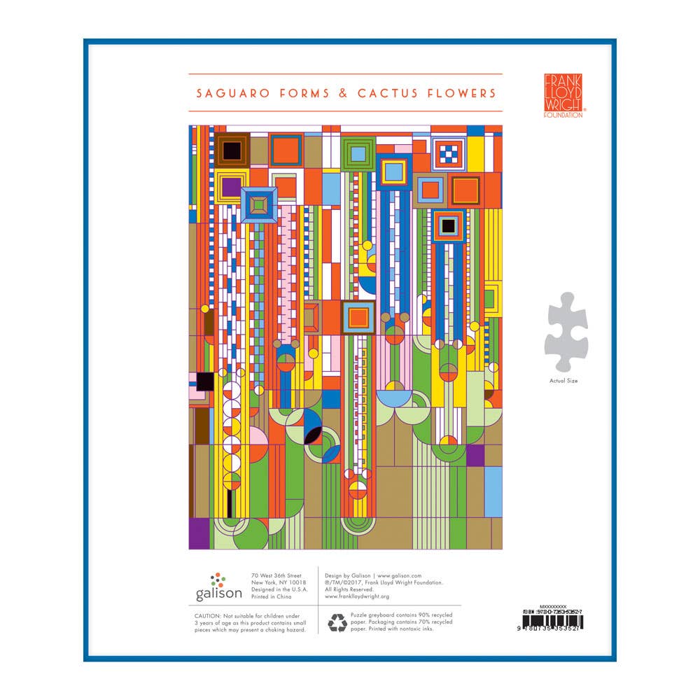 Frank Lloyd Wright Saguaro Cactus 1000 Piece Shaped Foil Puzzle