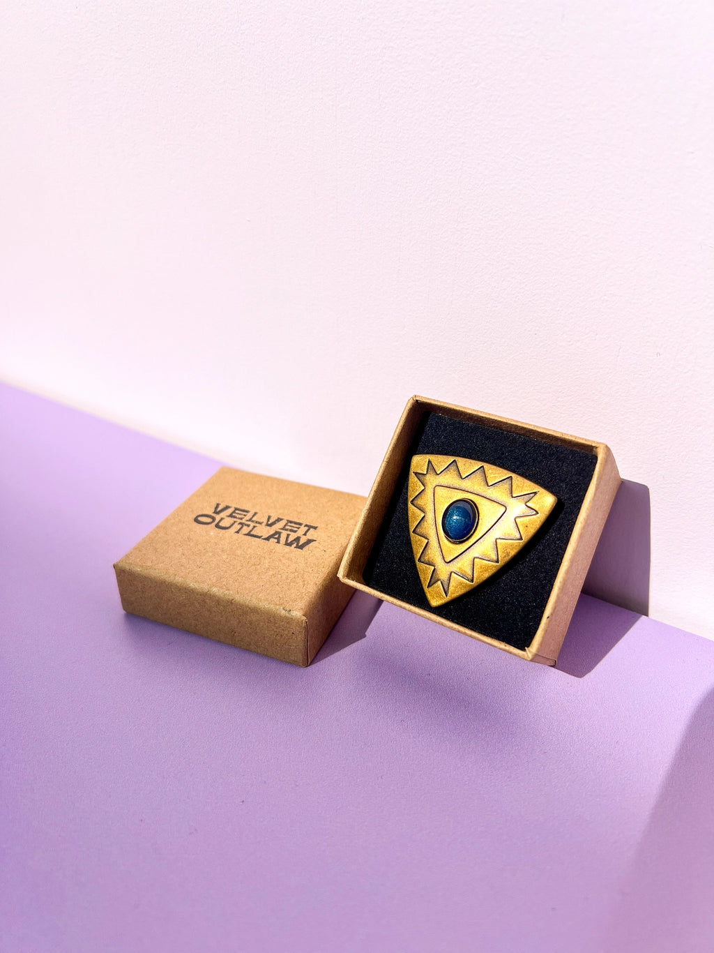 Velvet Outlaw - Sapphire Quartz Triangle Bandana Slide