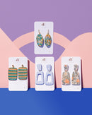 Anna Claire Collection - Light Periwinkle Gingham Earrings