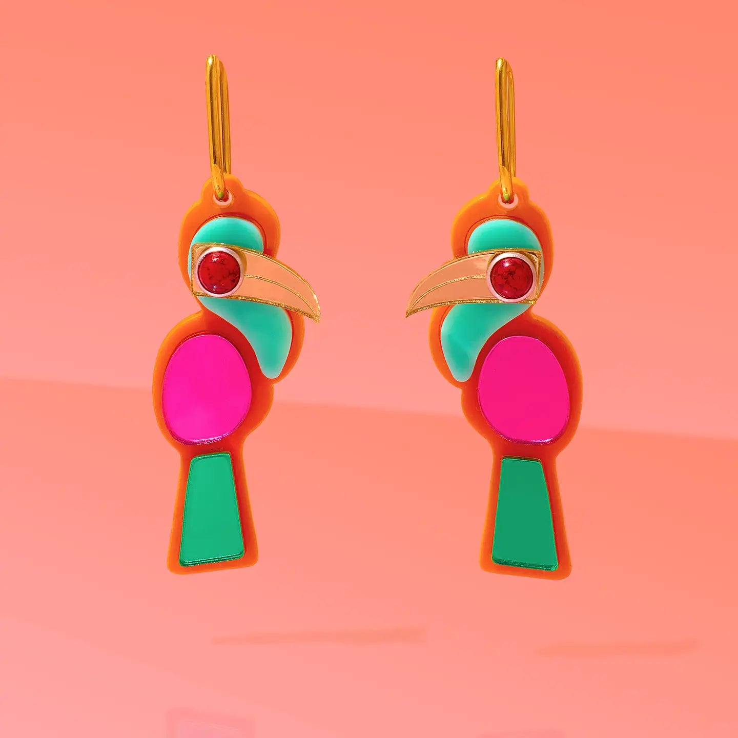 Tribe & Temple - Toucan Hoop Earrings Vibrant