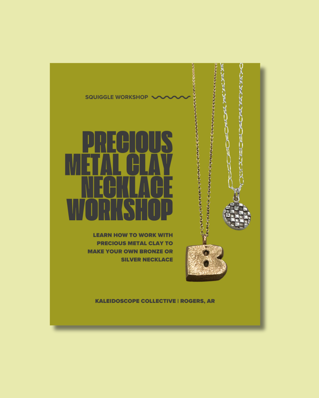 Precious Metal Clay Necklace Workshop with Squiggle Workshop  ⚒️