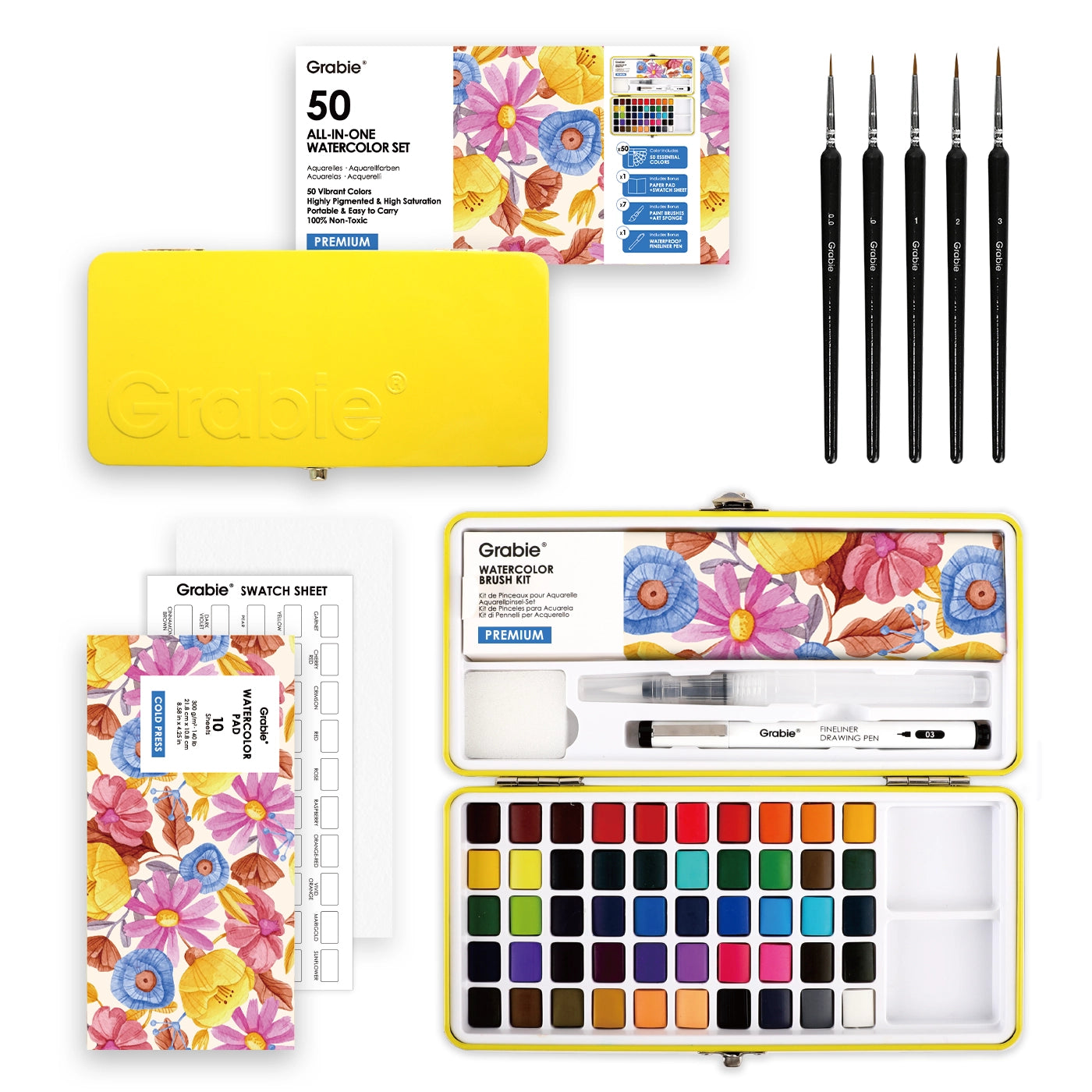 Grabie - Watercolor Set of 50: All-in-One Premium