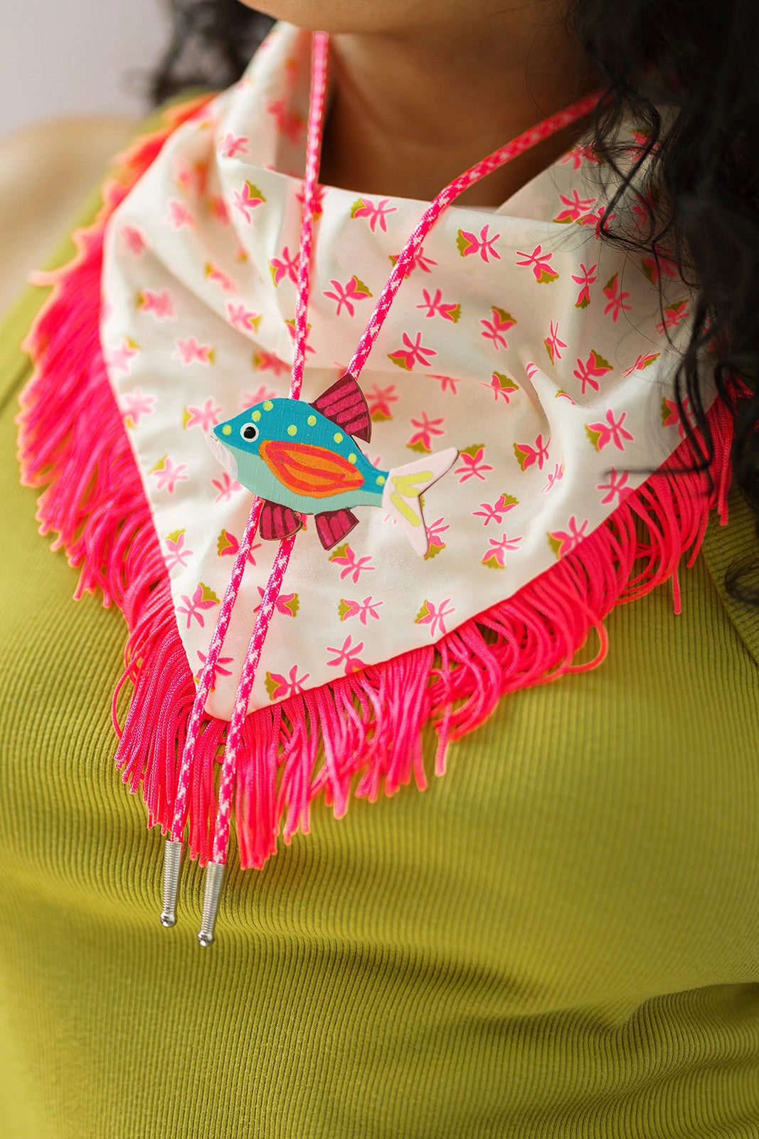 Velvet Outlaw - Rainbow Fish Bolo Tie - 2 Color Options