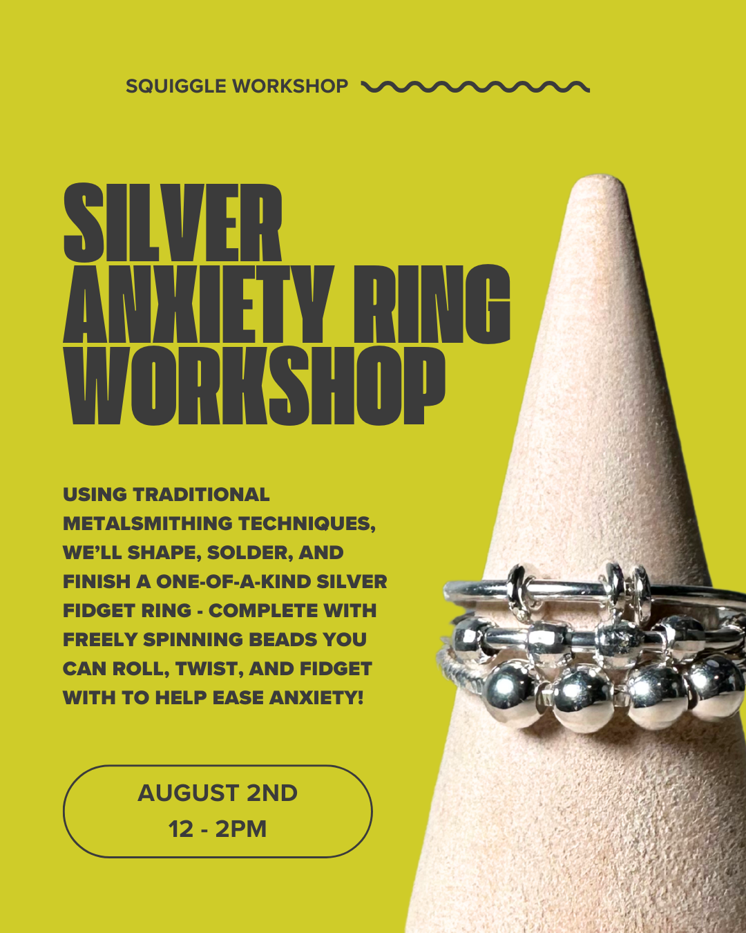 Crafting Your Own Silver Anxiety Ring Workshop with Squiggle Cutters (AUGUST 2ND)