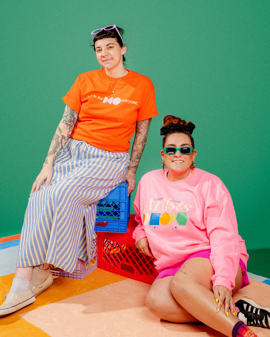Merch Summer Drop 001 -  Support Local Artists Sweatshirt: Pink