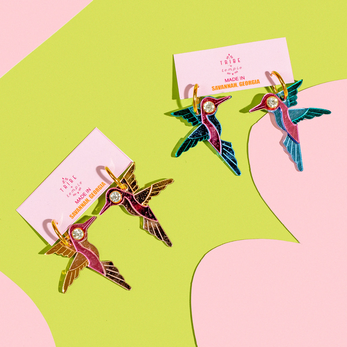 Tribe & Temple WS - Hummingbird Hoop Earrings