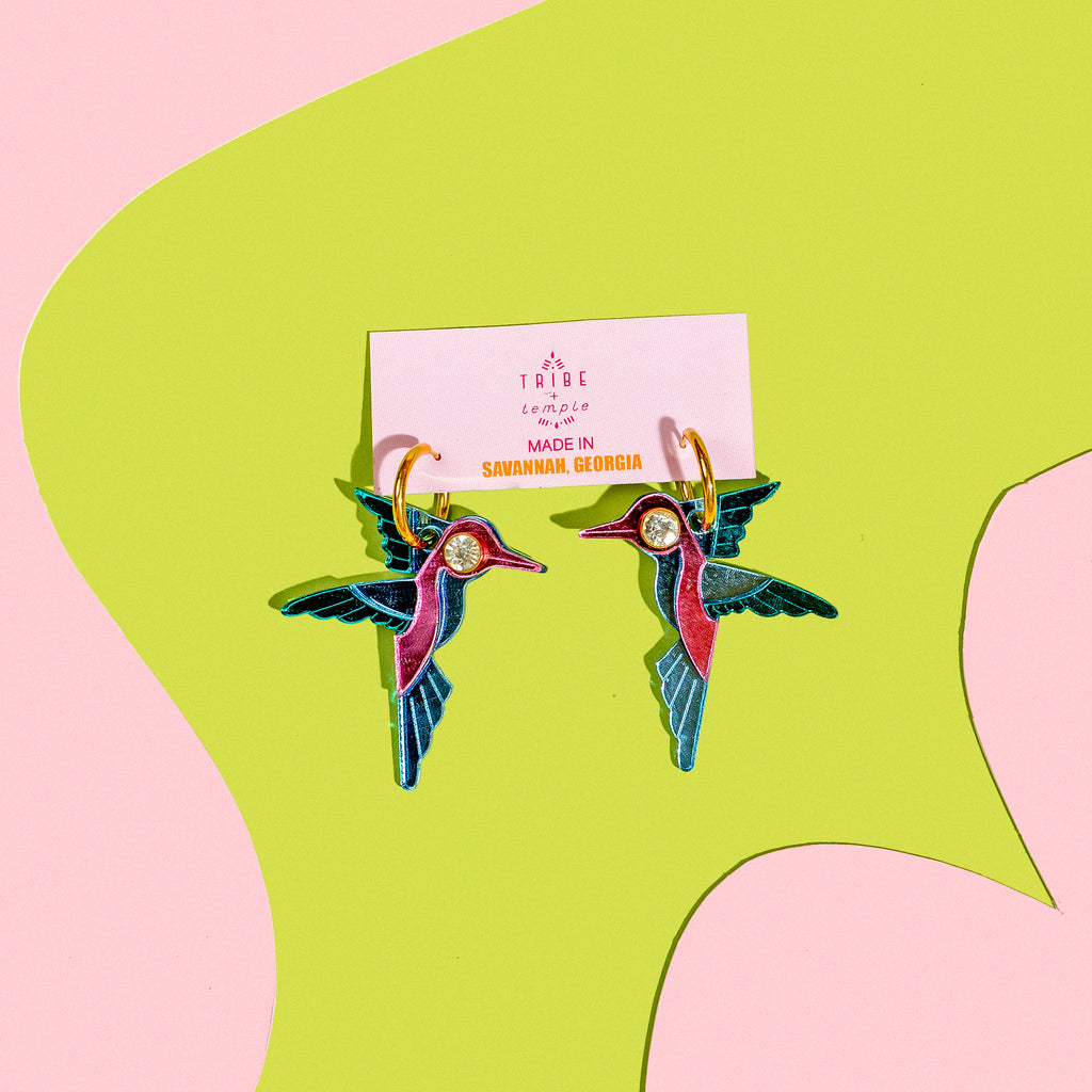 Tribe & Temple WS - Hummingbird Hoop Earrings