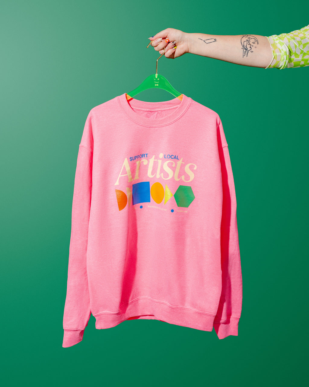 Merch Summer Drop 001 -  Support Local Artists Sweatshirt: Pink