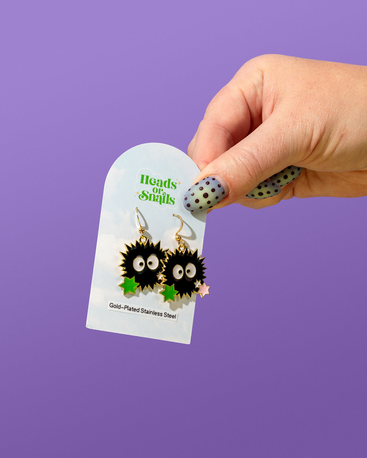 Heads or Snails - Soot Sprite Earrings