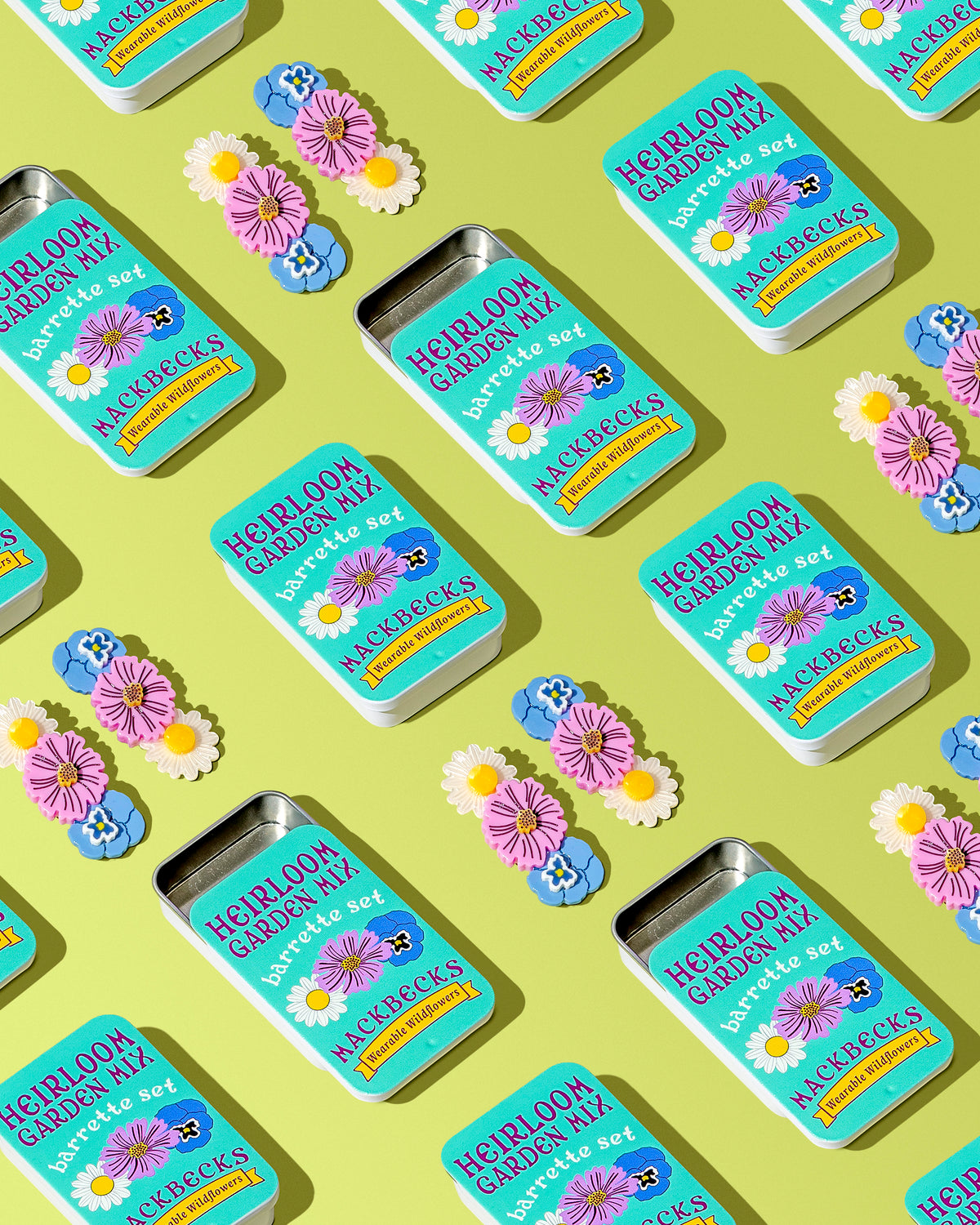 Mackbecks - Heirloom Garden Mix Barrette Set