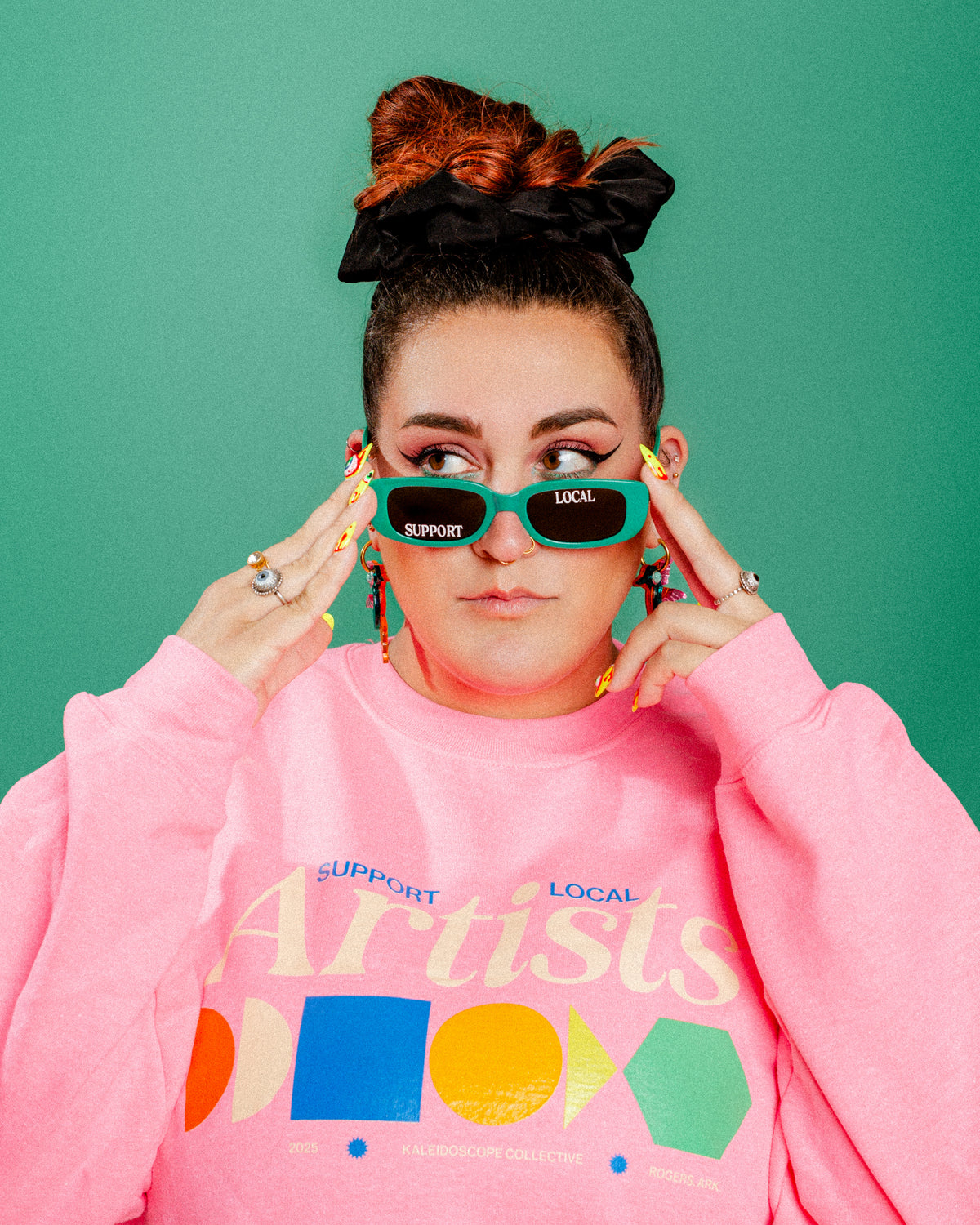 Merch Summer Drop 001 -  Support Local Artists Sweatshirt: Pink