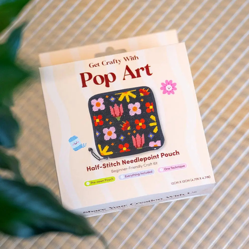 Craft Club - Needlepoint Pouch Kit: Pop Art Petals