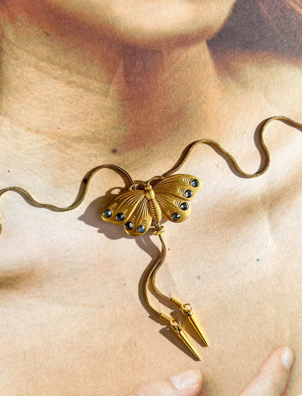 Velvet Outlaw - Butterfly Vintage Style Gold Bolo Tie
