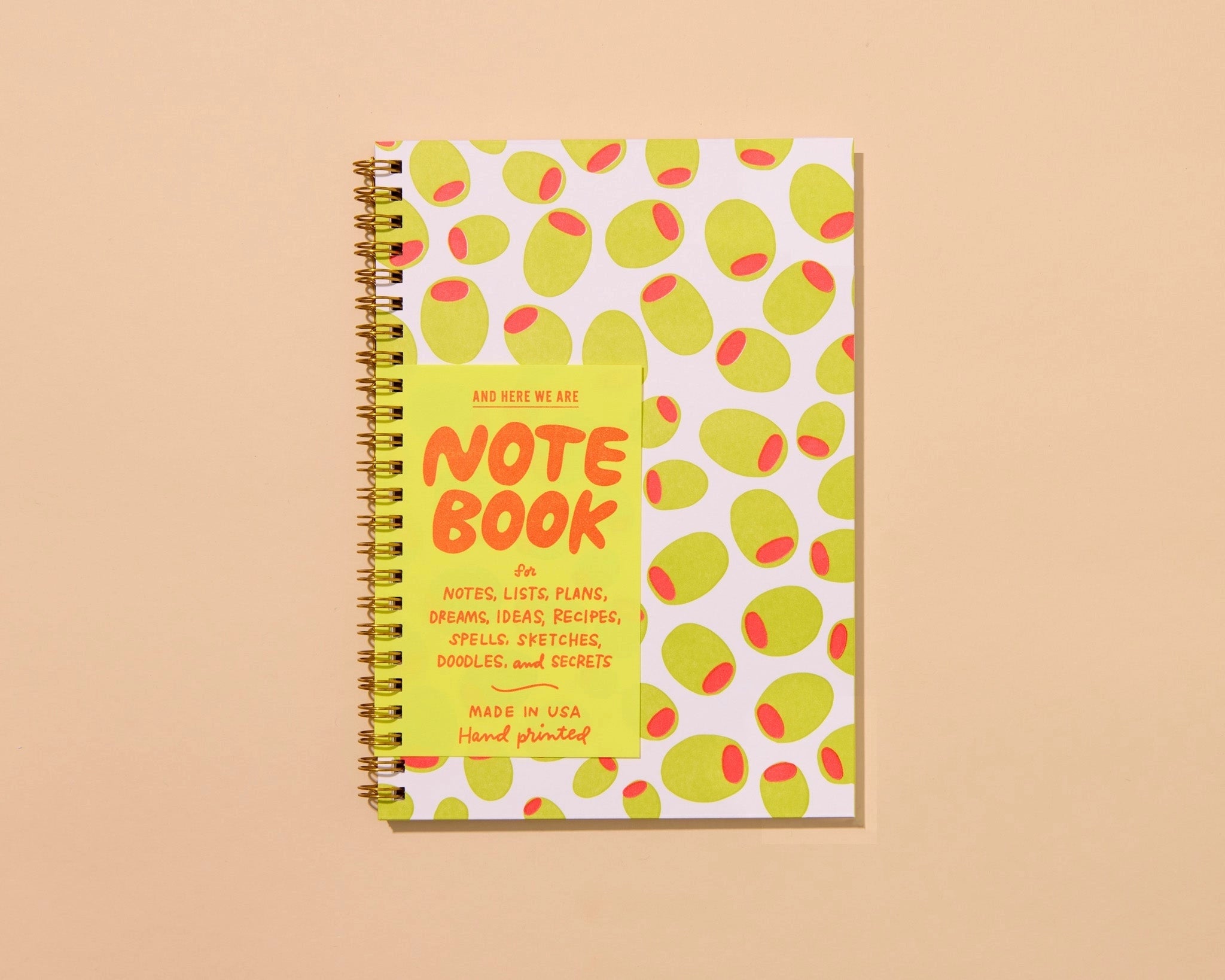 And Here We Are - Olives Letterpress Spiral Notebook