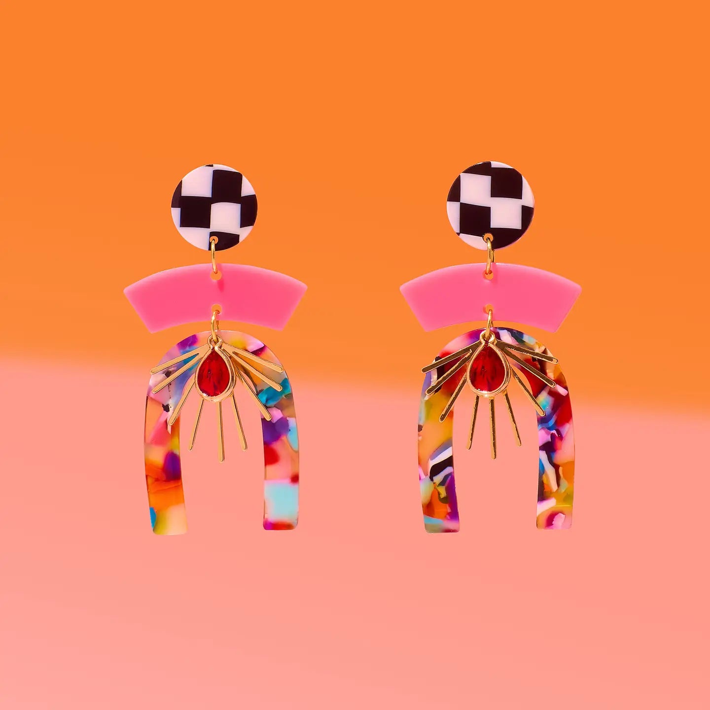 Tribe + Temple - * Confetti Multi Mixed Media Earrings