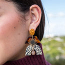 Tribe + Temple - Tiger Eye Mixed Media Earrings