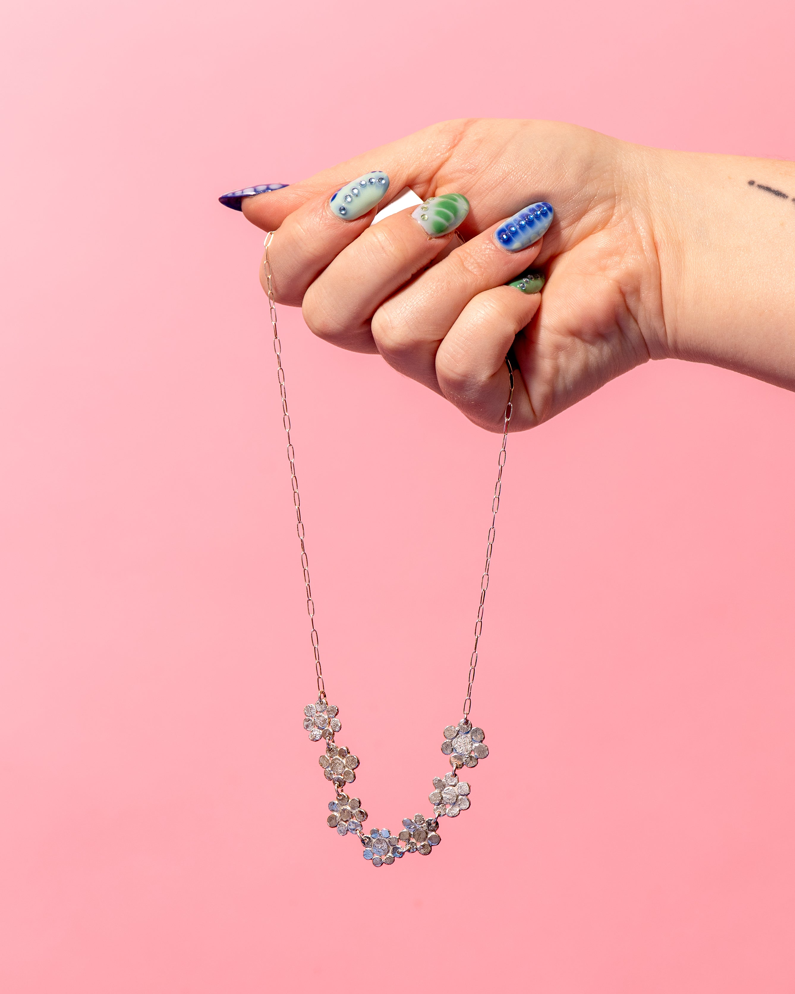 Squiggle Cutters- * Hard Flower Necklace: Sterling Silver