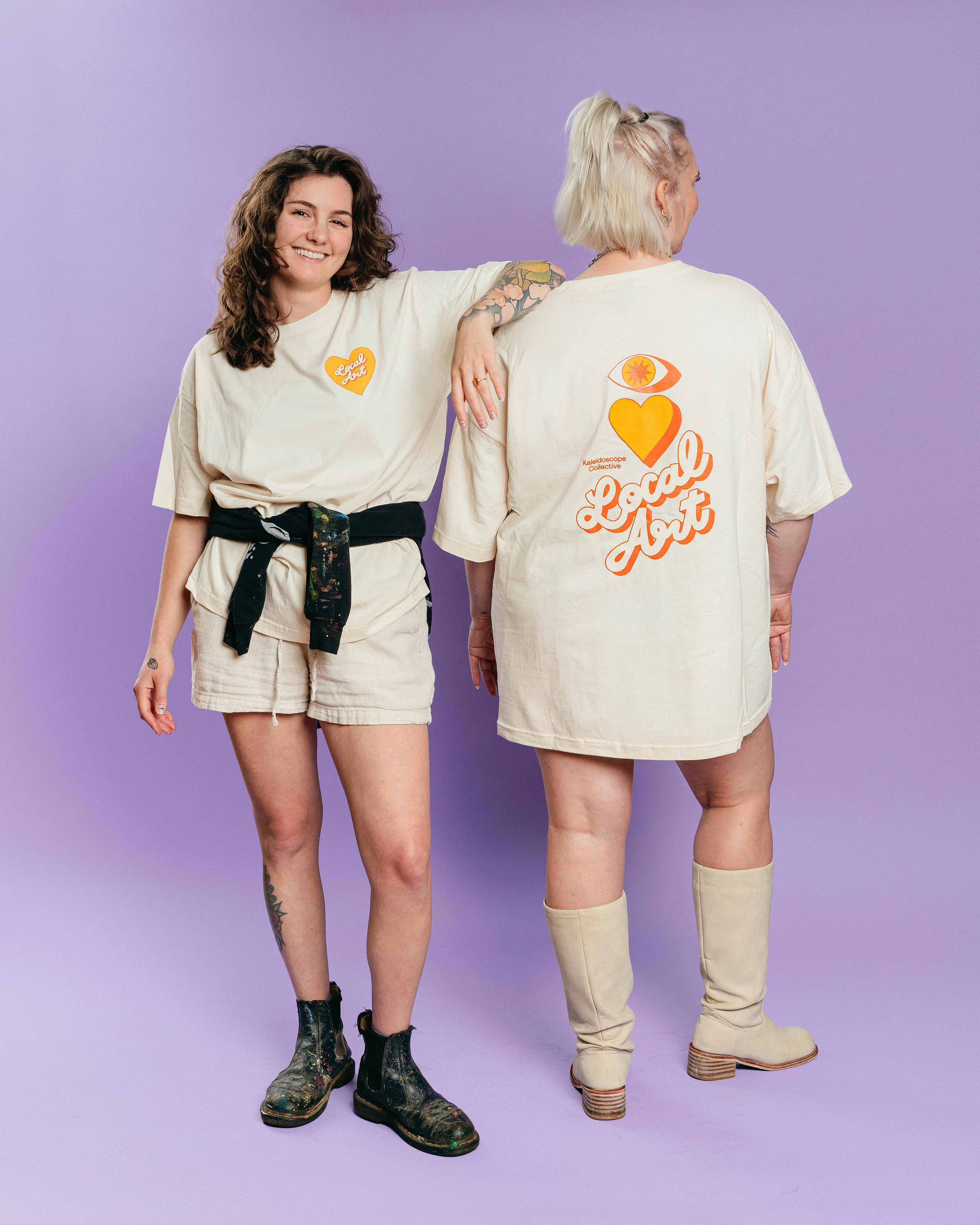 Merch Drop - Eye Heart Local Art Tee: Orange + Red – KALEIDOSCOPE