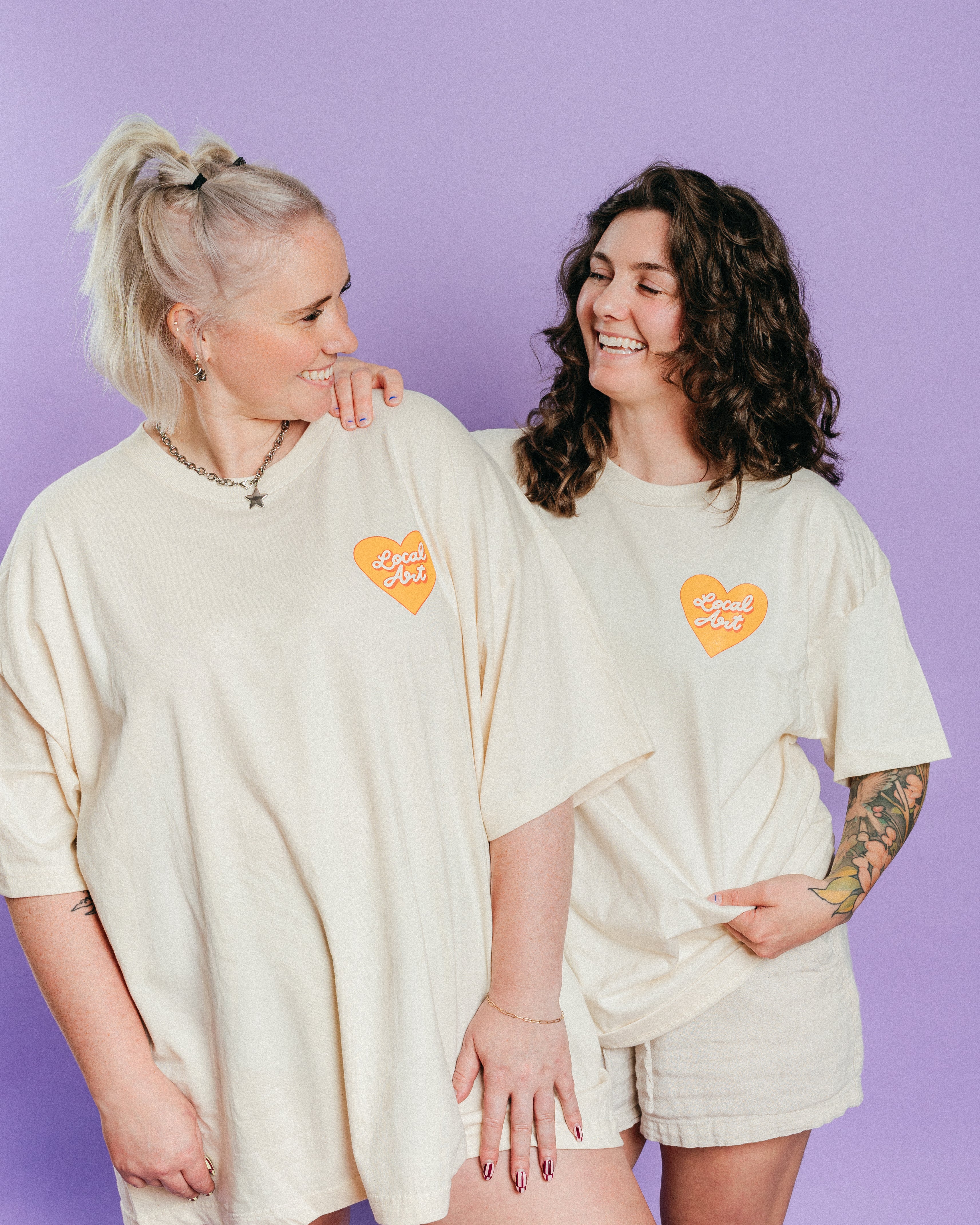 Merch Drop - Eye Heart Local Art Tee: Orange + Red – KALEIDOSCOPE