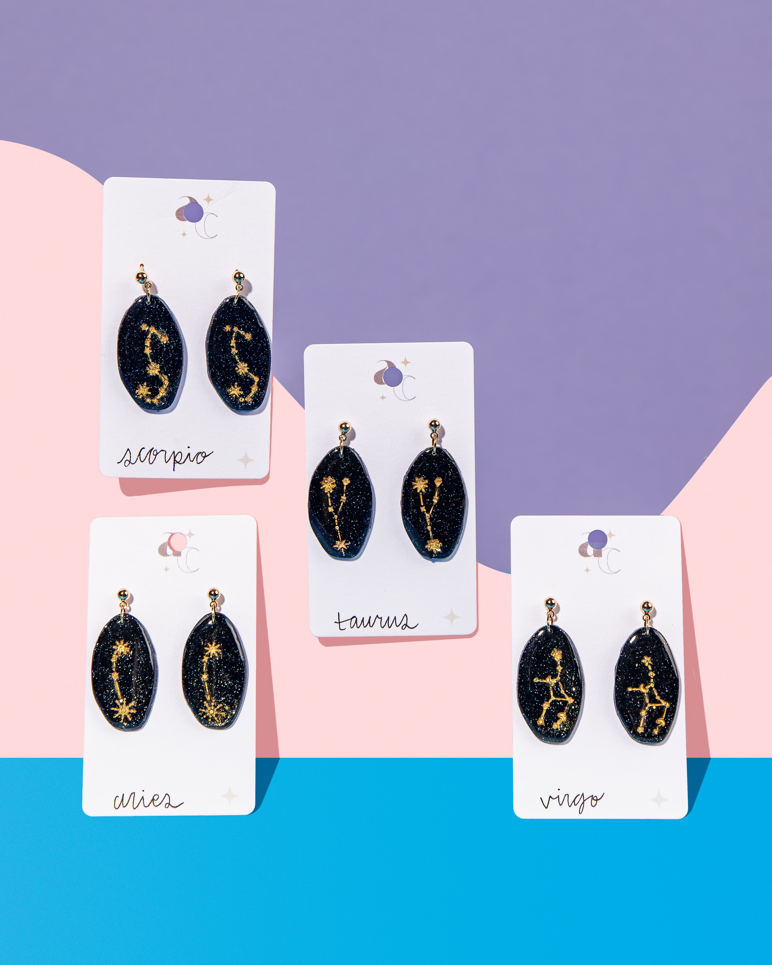 Anna Claire Collection - * Zodiac Constellations Earrings