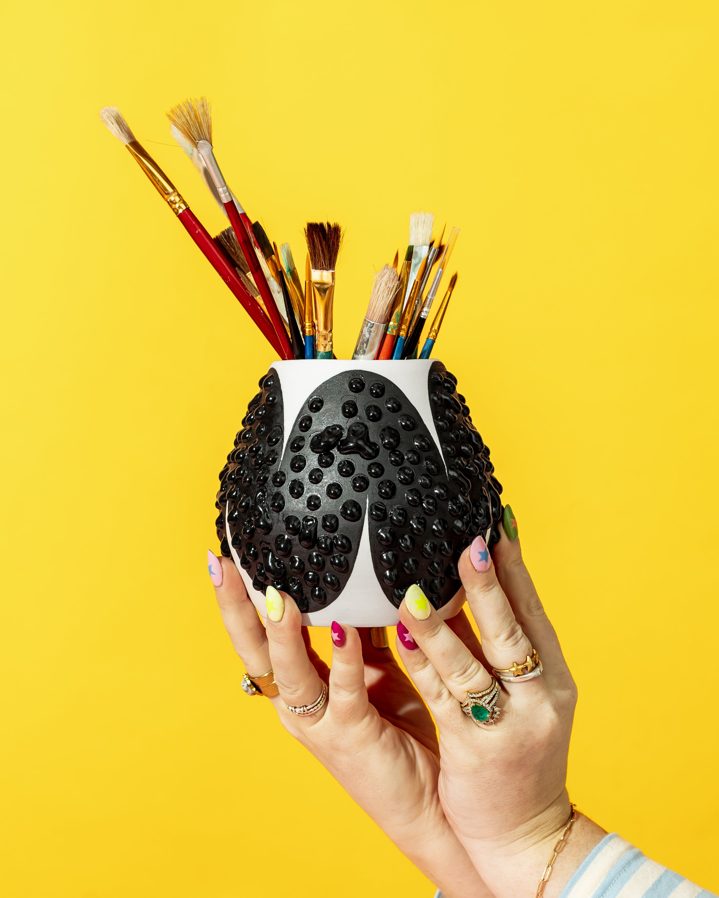 WEST HAND - * Black Drip Porcelain Vase