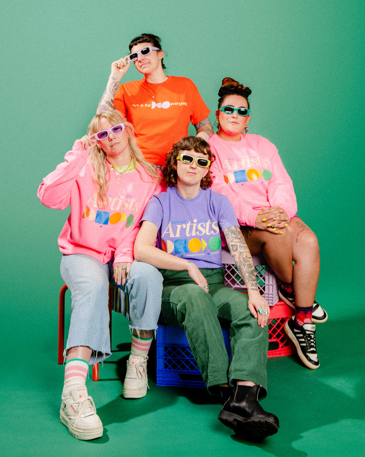 Merch Summer Drop 001 -  Support Local Artists Sweatshirt: Pink