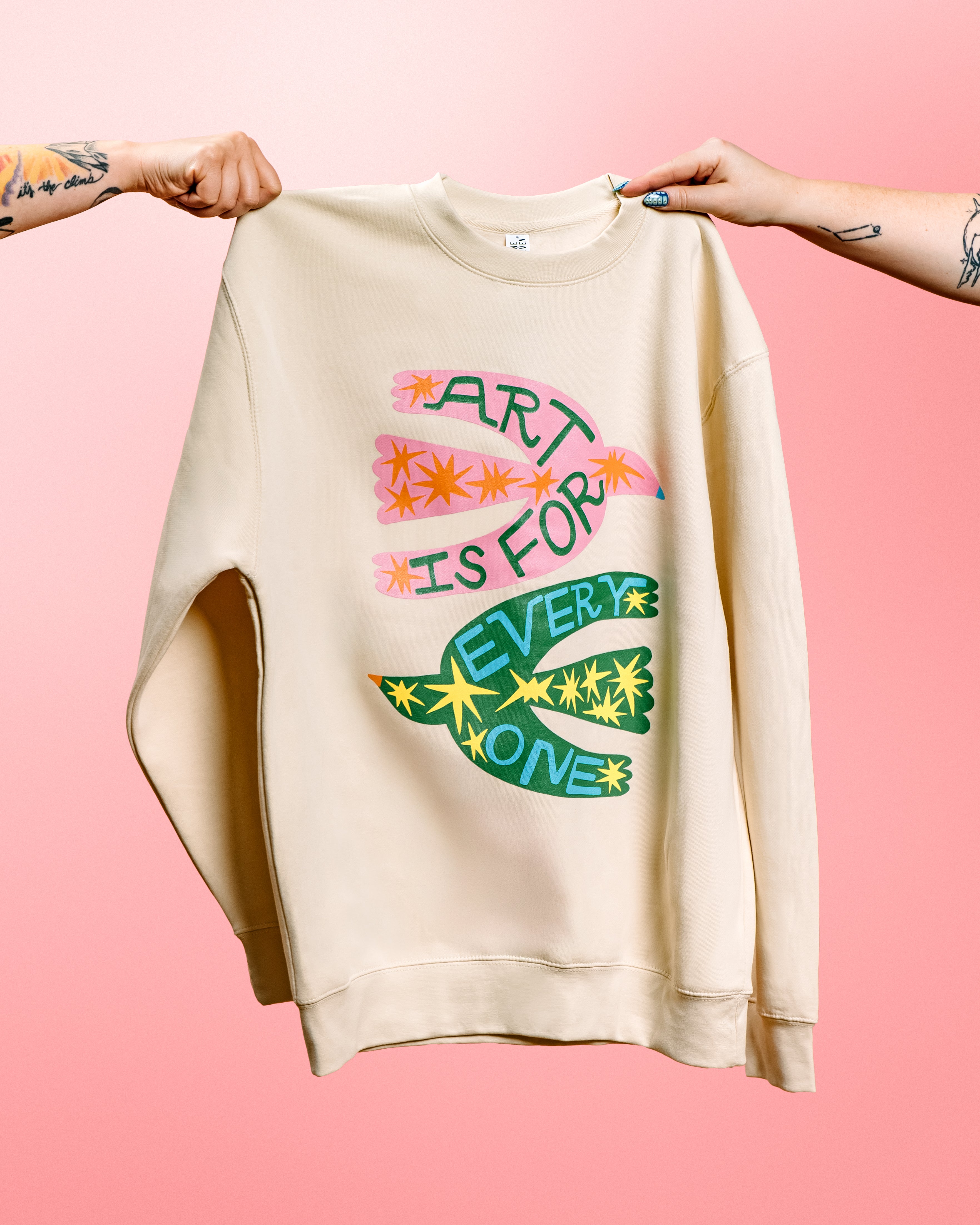 Merch Winter Drop 002 -  Cream Art is for Everyone Sweatshirt