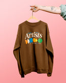 Merch Winter Drop 002 -  Brown: Support Local Artists Sweatshirt