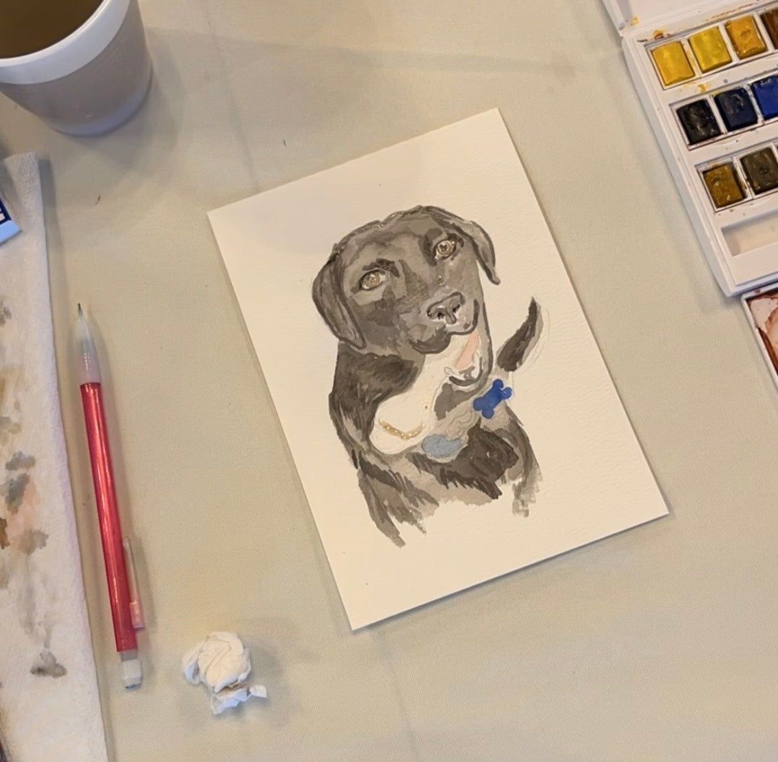 Watercolor Pet Portrait Painting Workshop with Leslie Gregory Art