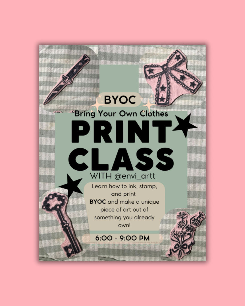 Bring Your Own Clothes Print Class with Envi Artt