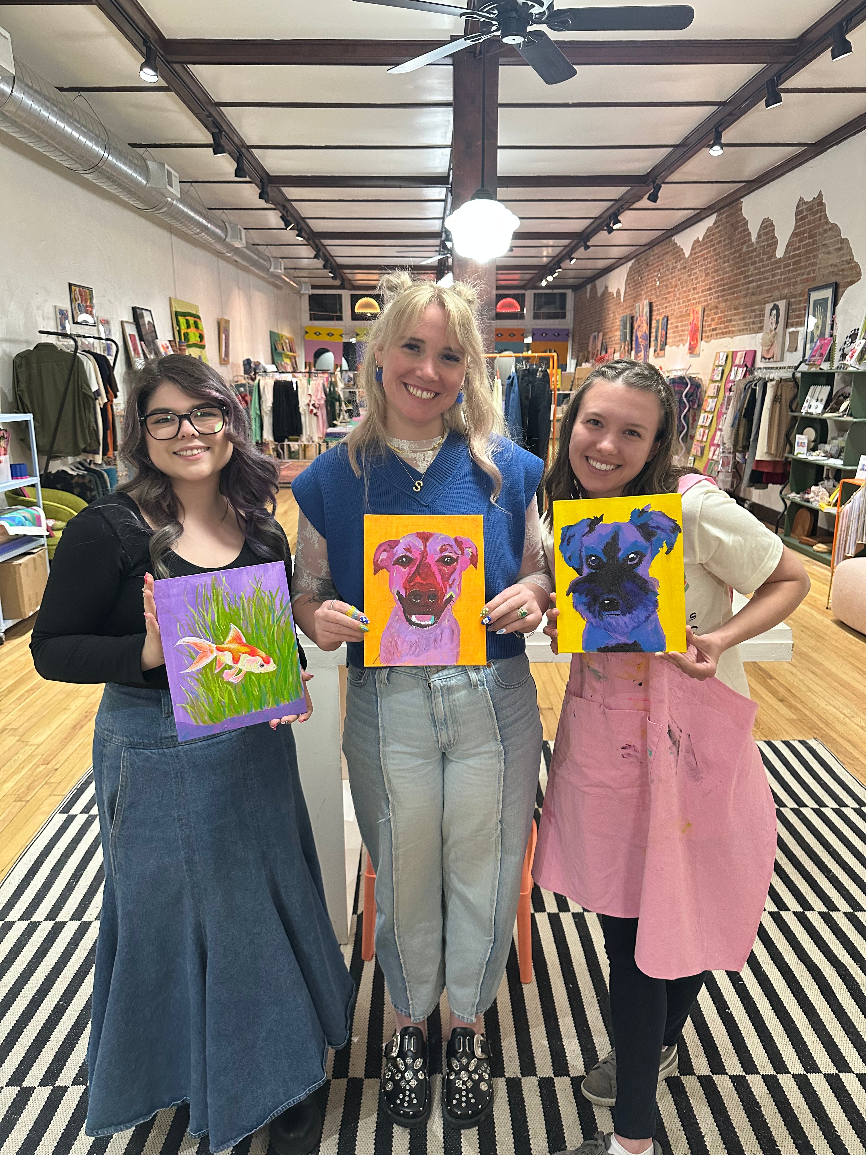 Pet Portrait Painting Workshop with Kira of Badgirlclubart