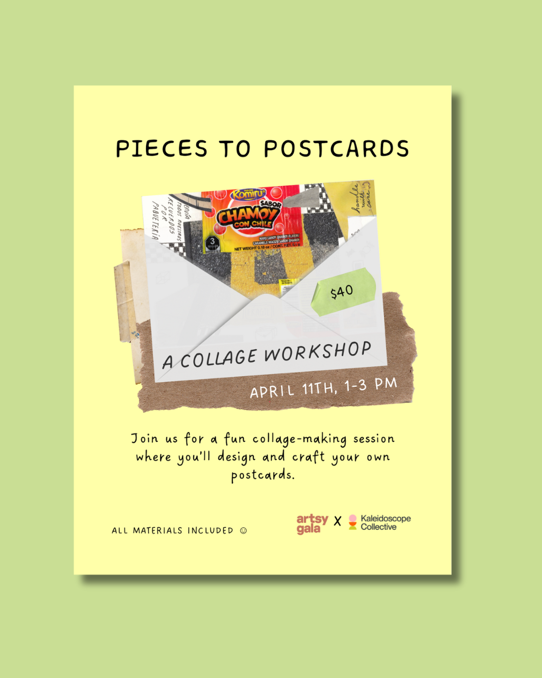 Pieces to Postcards: A Collage Workshop with Artsy Gala