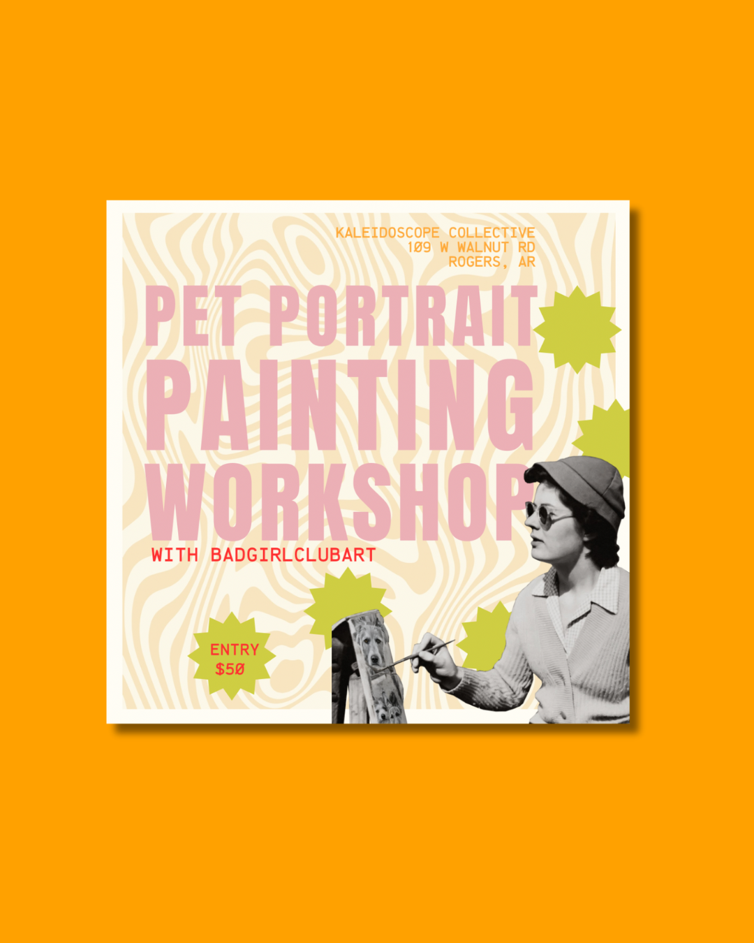 Pet Portrait Painting Workshop with Kira of Badgirlclubart