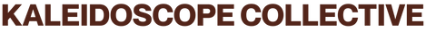 The text 'KALEIDOSCOPE COLLECTIVE' is displayed in a bold, dark brown sans-serif font against a solid white background.