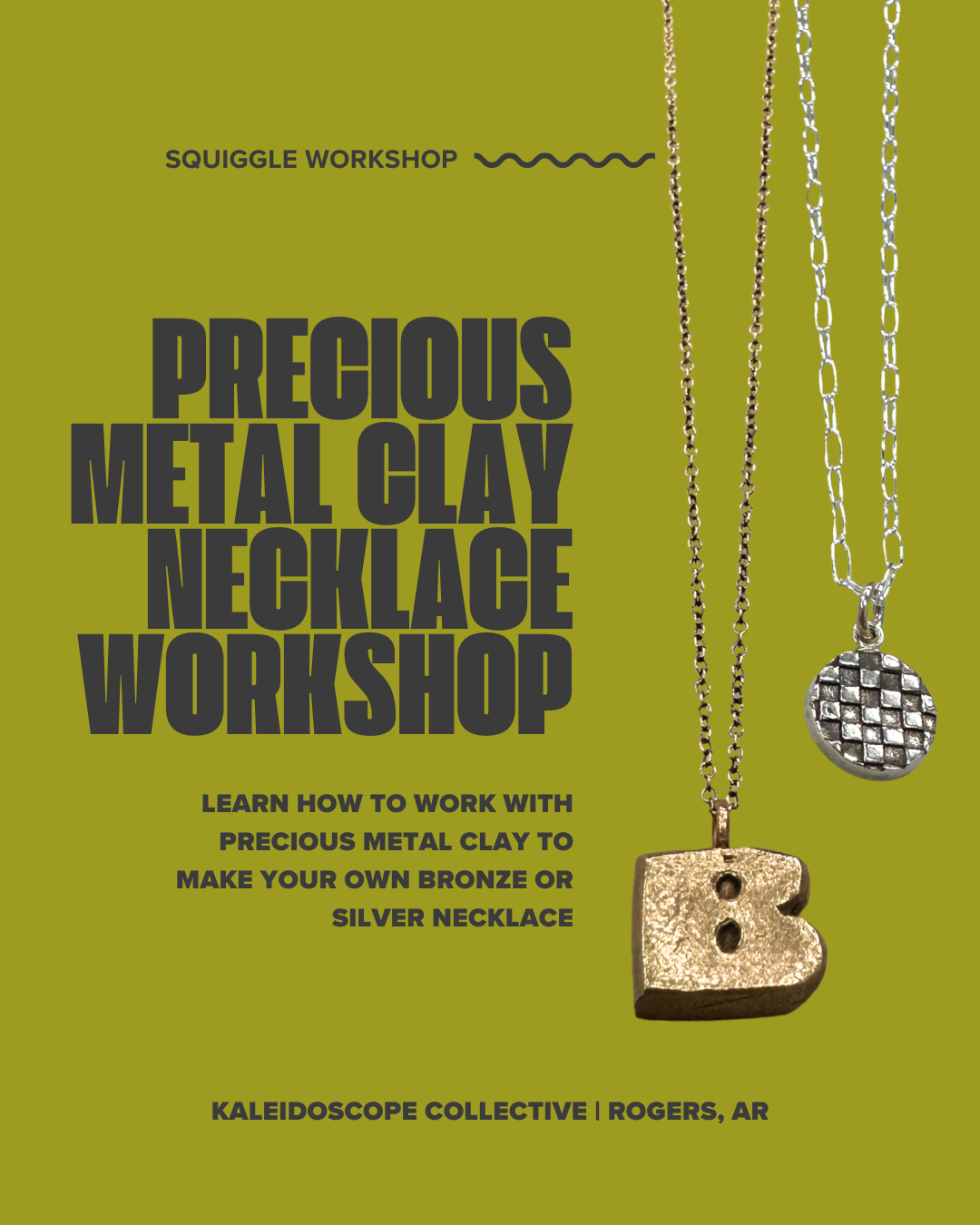 Precious Metal Clay Necklace Workshop with Squiggle Workshop  ⚒️