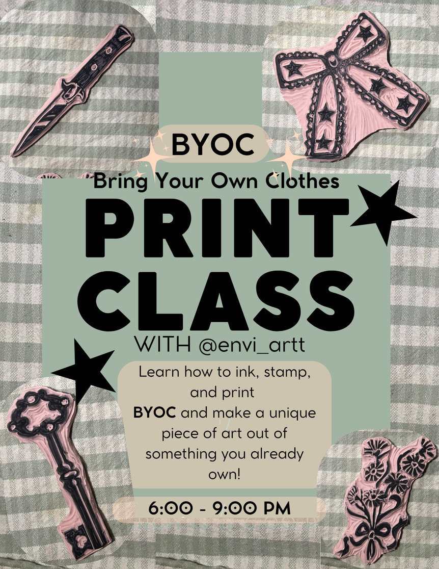 Bring Your Own Clothes Print Class with Envi Artt