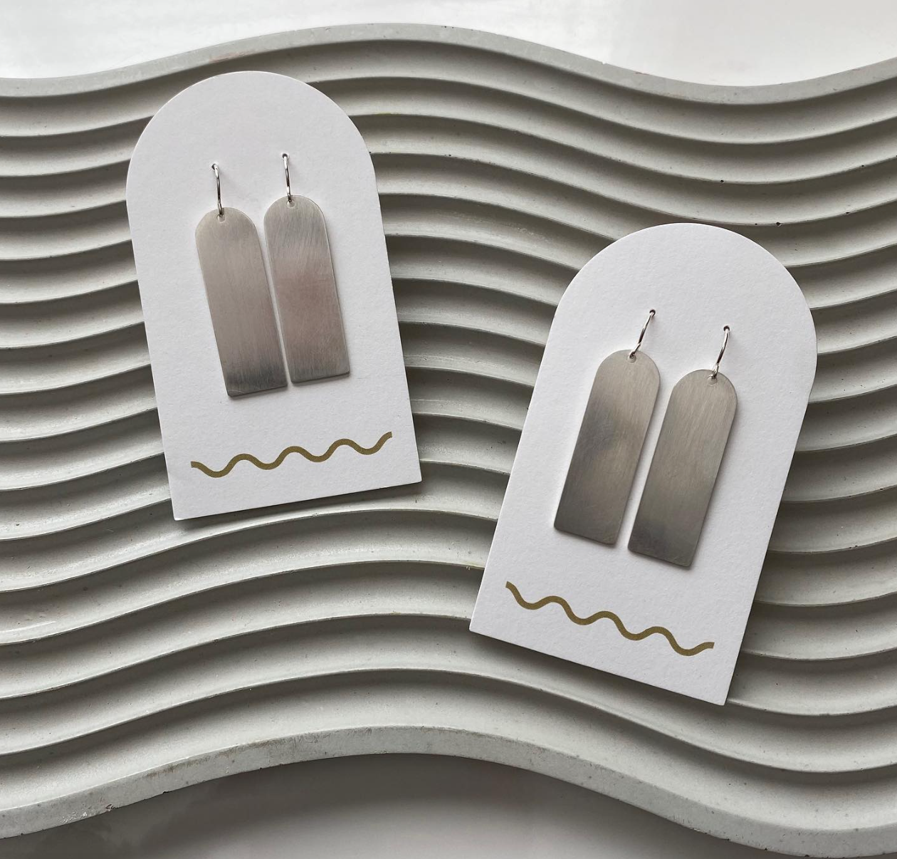 Squiggle Cutters - * Silver Arch Earrings