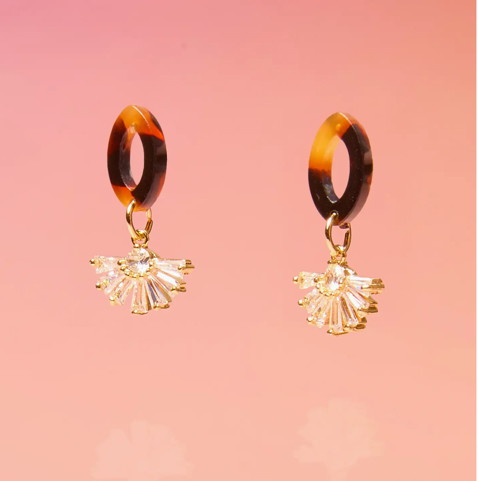 Tribe + Temple - Tiny and Dainty Post Earrings Tortoise