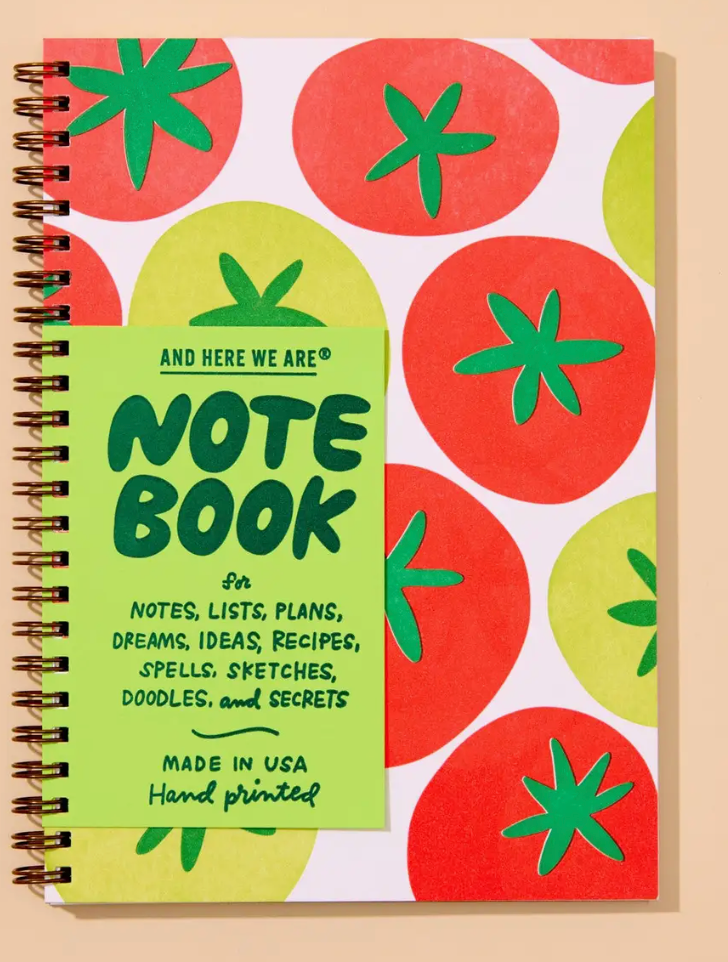 And Here We Are - Tomato Letterpress A5 Spiral Notebook