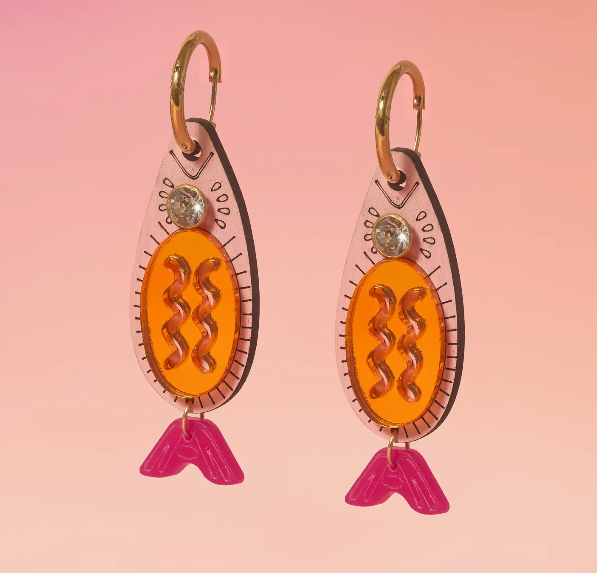 Tribe + Temple - Fish Earrings Mixed Media