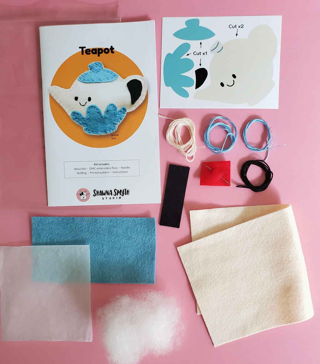 Shawna Smyth Studio - Teapot Diy Felt Kit