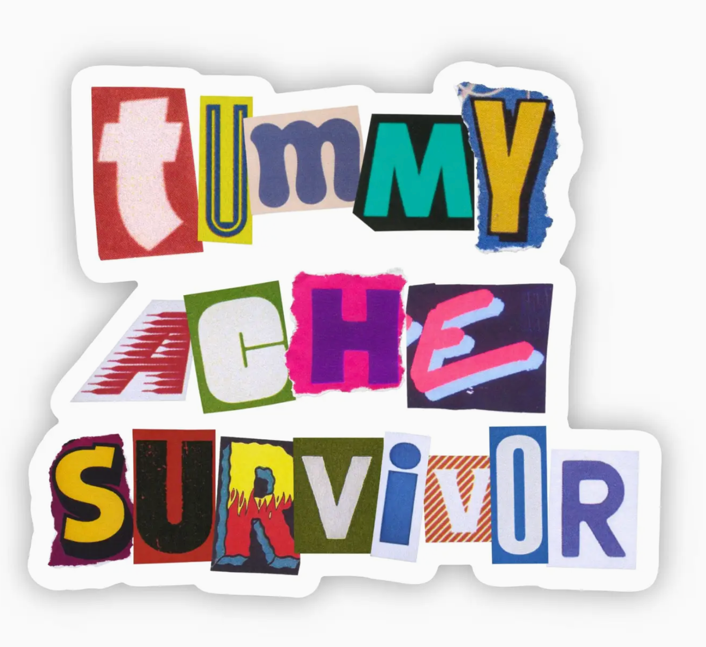 Tummy Ache Survivor sticker - Big Moods