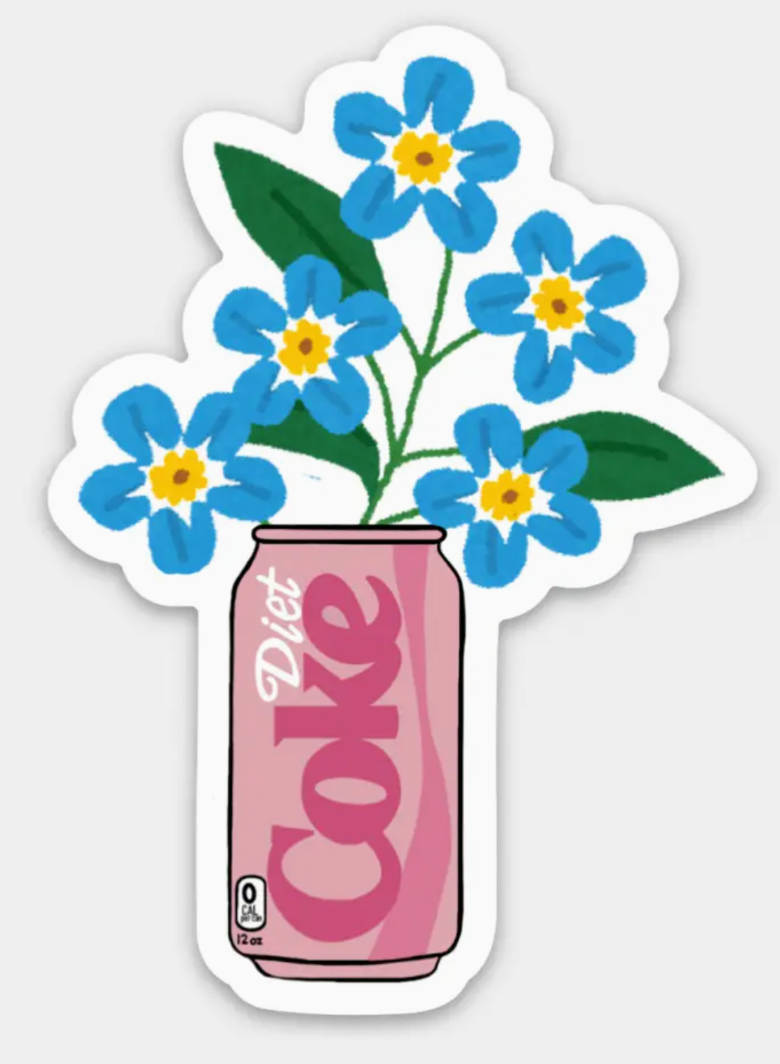 diet coke flowers sticker