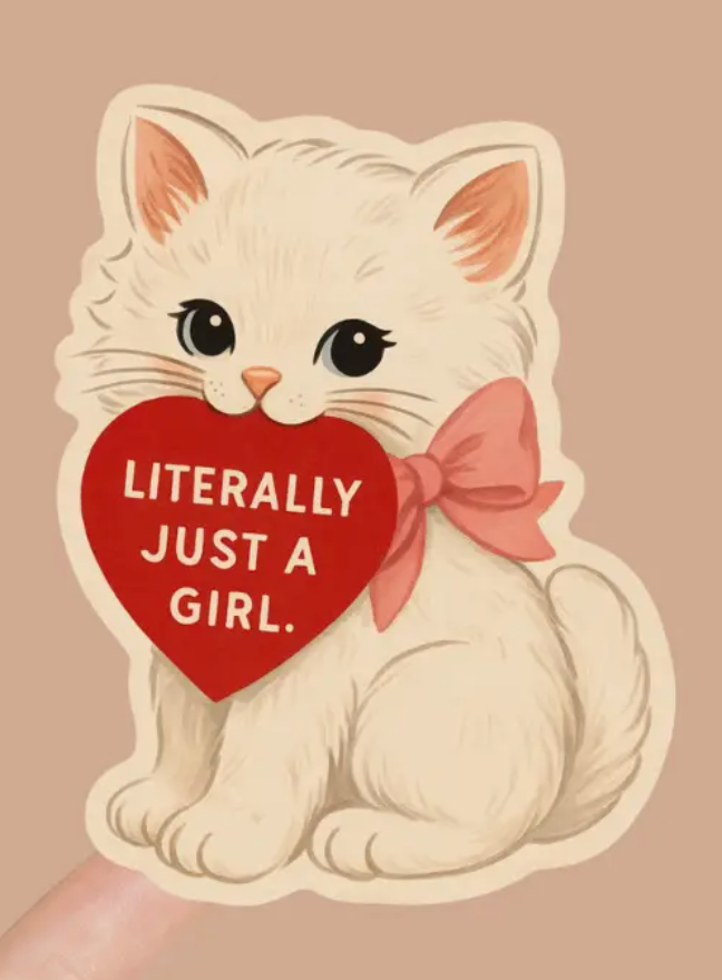 literally just a girl kitty sticker