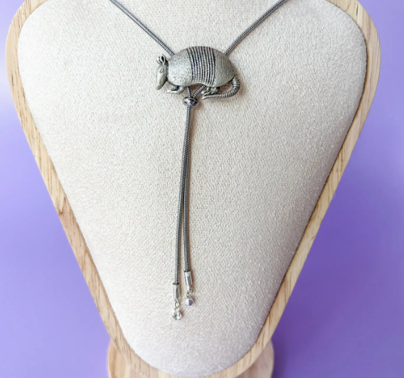 Velvet Outlaw -Silver Armadillo Bolo