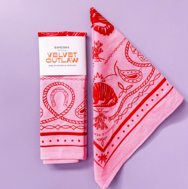 Velvet Outlaw - Pink Armadillo Bandana