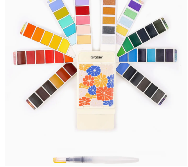 Grabie - Foldable Watercolor Set of 56 with Water Brush Pen